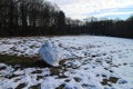 Disintegrate snowman on meadow, KaÃÂÃÂ­n, MalÃÂ© Karpaty